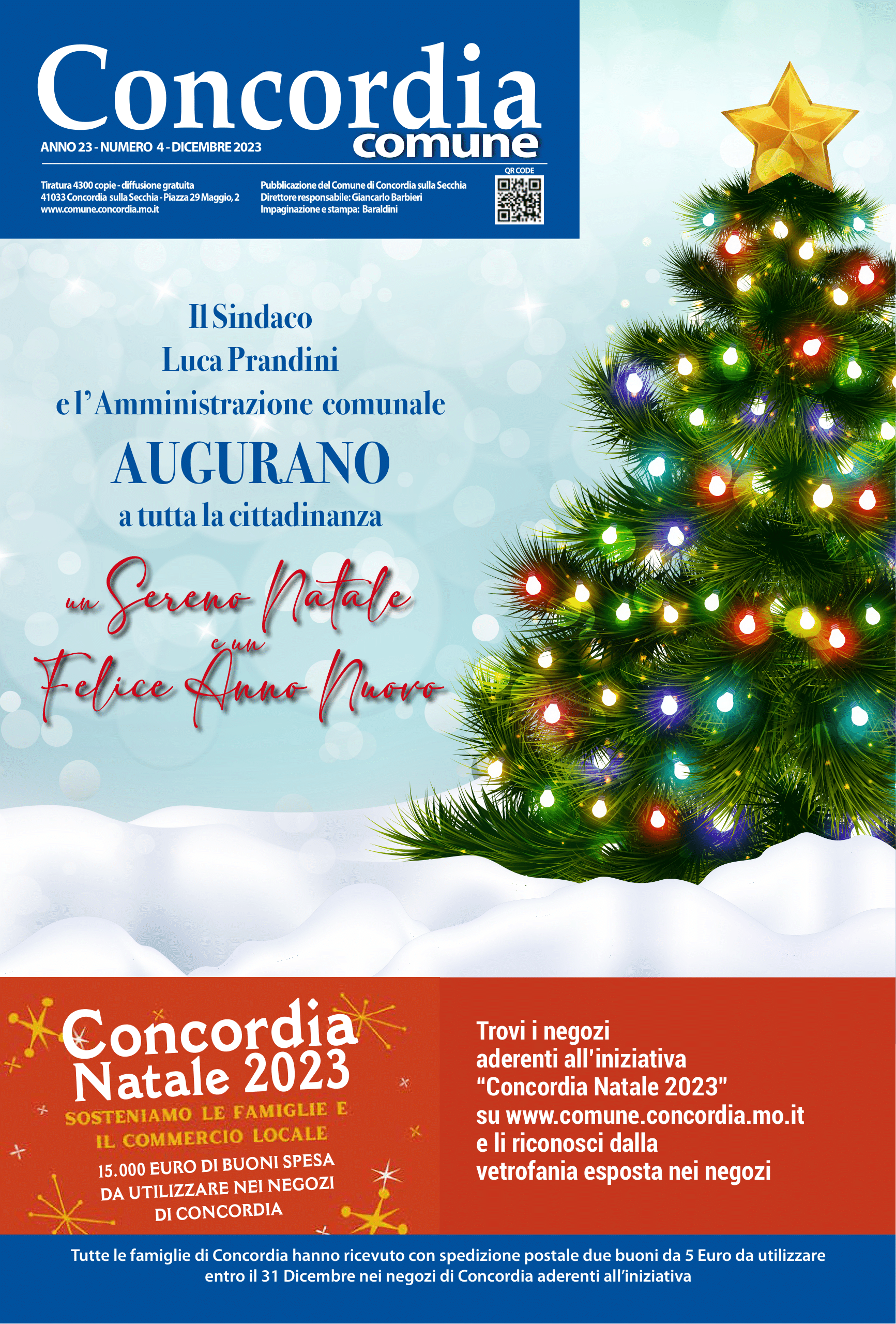 Copertina periodico Concordia Comune - DIcembre 2023